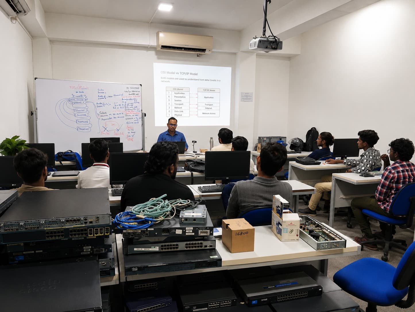 ATMC Diploma class on real Cisco networking equipment